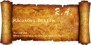 Ráczkövi Attila névjegykártya