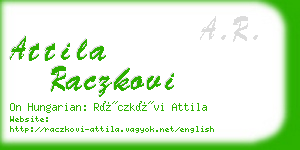 attila raczkovi business card